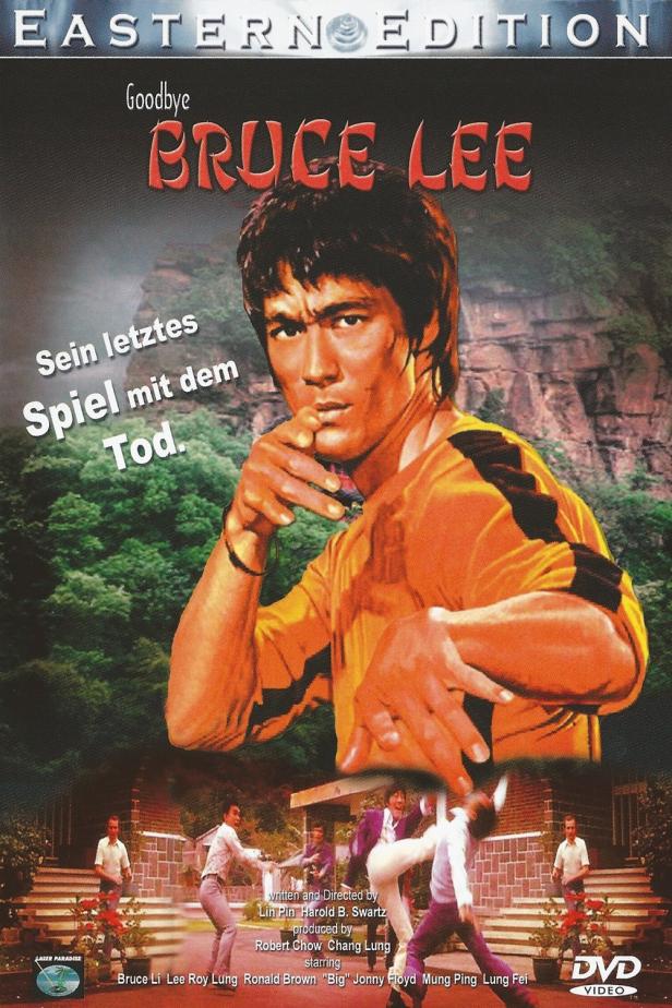 Das Filmplakat für „Goodbye Bruce Lee: Sein letztes Spiel mit dem Tod“ zeigt Bruce Lee in Kampfpose.