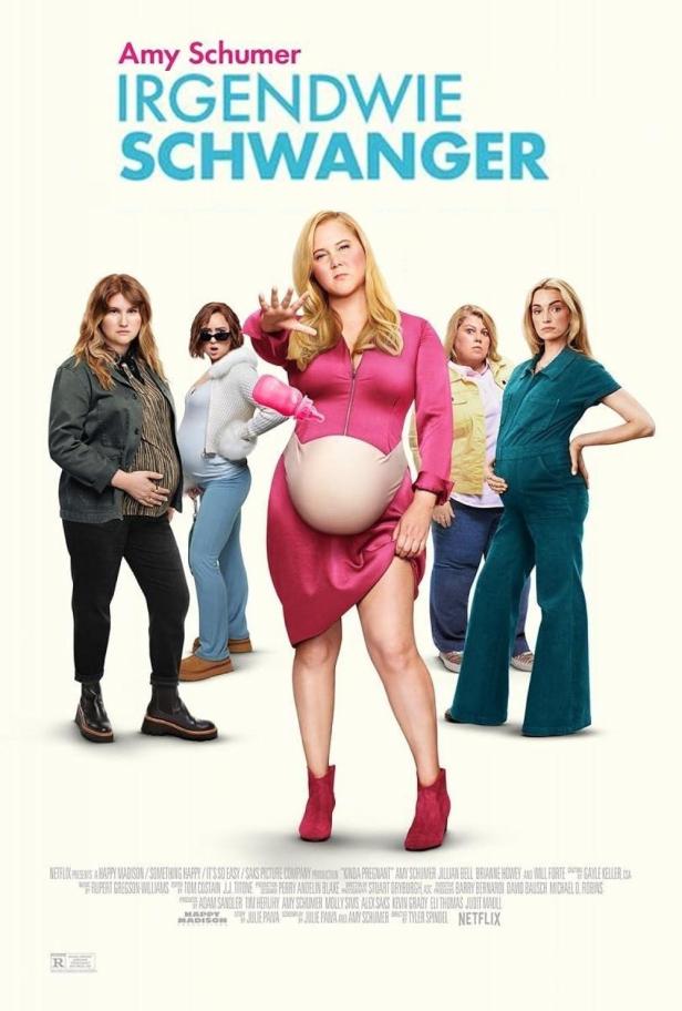Das Filmplakat für „Irgendwie Schwanger“ mit Amy Schumer und anderen schwangeren Frauen.