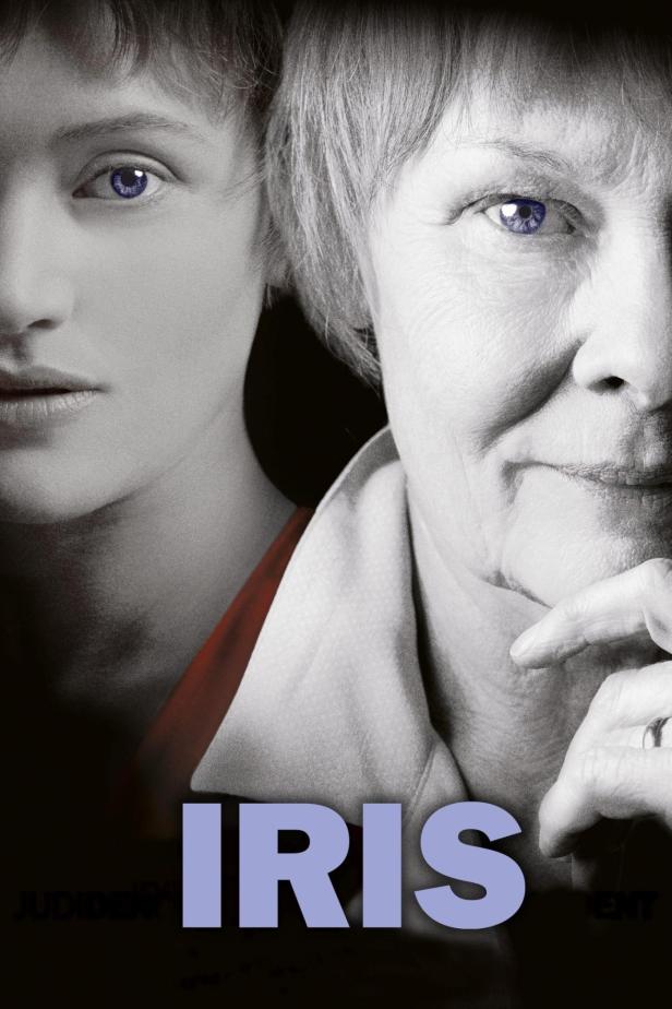 Das Filmplakat für „Iris“ zeigt zwei Porträts der Protagonistin in verschiedenen Lebensaltern.