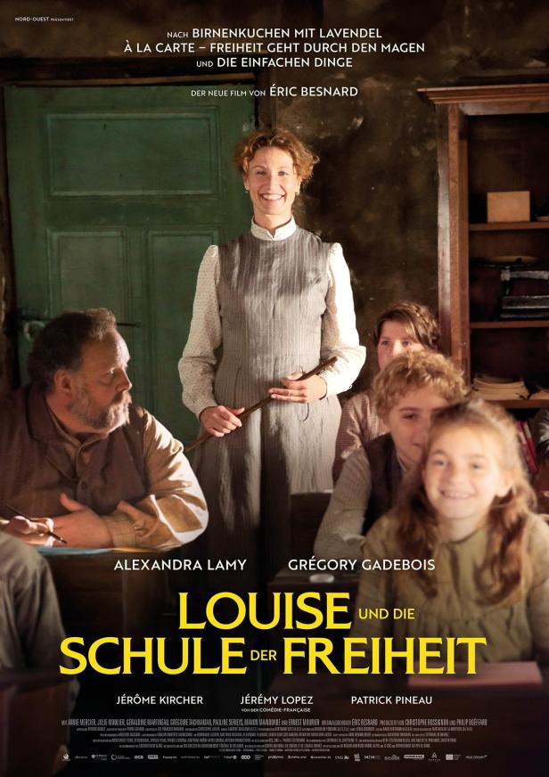 Das Filmplakat zu „Louise und die Schule der Freiheit“ zeigt eine Lehrerin und ihre Schüler.