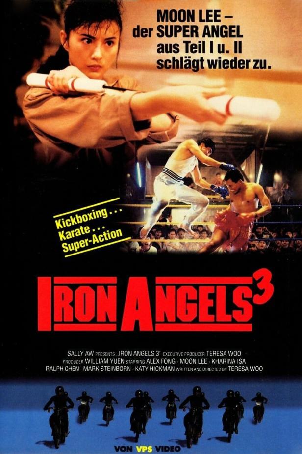 Das Filmplakat für „Iron Angels 3“ mit Moon Lee und einer Kampfszene.