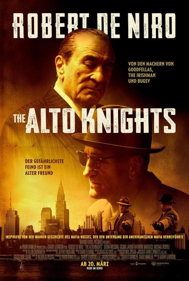 Das Filmplakat für „The Alto Knights“ mit Robert De Niro im Vordergrund.