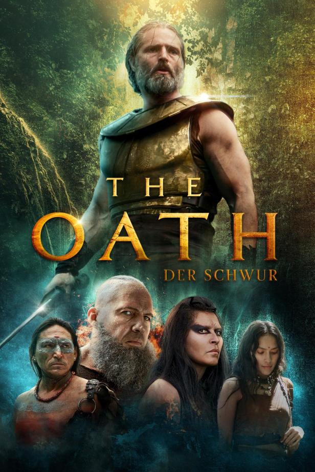 Das Filmplakat für „The Oath – Der Schwur“ zeigt einen Krieger und indigene Charaktere.
