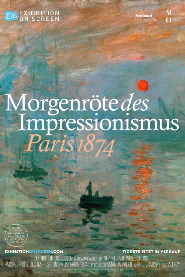 Das Gemälde „Impression, Sonnenaufgang“ von Claude Monet zeigt eine Morgenszene in Paris, 1874.