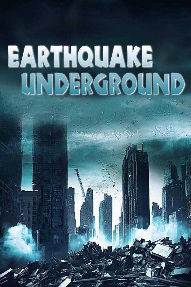 Das zerstörte Stadtbild auf dem Filmplakat von „Earthquake Underground“.