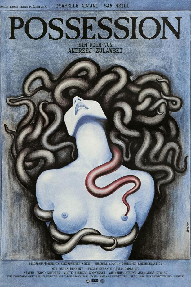 Das Filmplakat für „Possession“ zeigt eine Frau, die von Tentakeln umgeben ist.