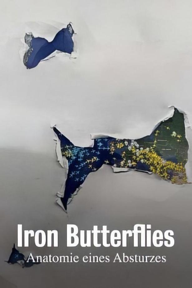Das Poster für den Film „Iron Butterflies: Anatomie eines Absturzes“ zeigt Risse in einer Wand.