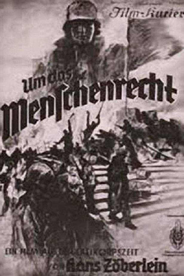 Das Filmplakat zu „Um das Menschenrecht“ zeigt Soldaten im Ersten Weltkrieg.