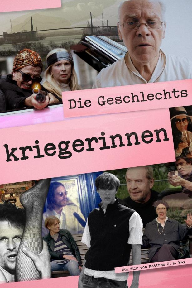 Das Filmplakat für „Die Geschlechtskriegerinnen“ zeigt eine Collage verschiedener Charaktere.