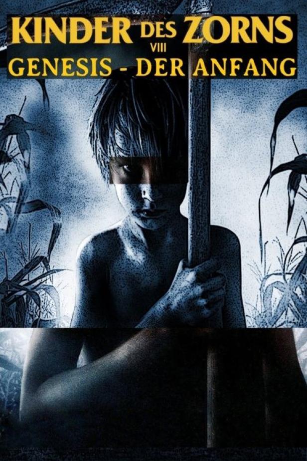 Ein Junge mit verbundenen Augen hält einen Stock in dem Film „Kinder des Zorns VIII – Genesis: Der Anfang“.