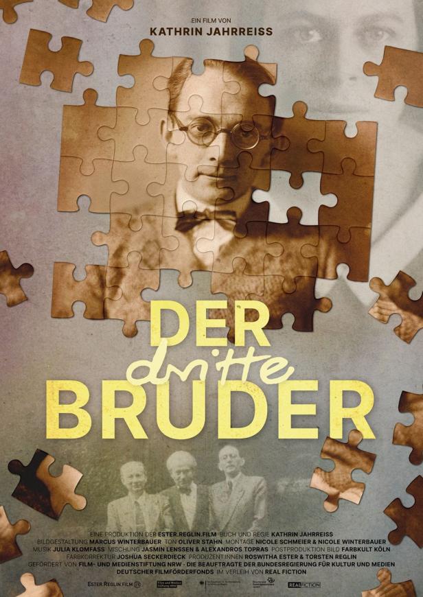 Das Filmplakat für „Der dritte Bruder“ zeigt ein Porträt aus Puzzleteilen.