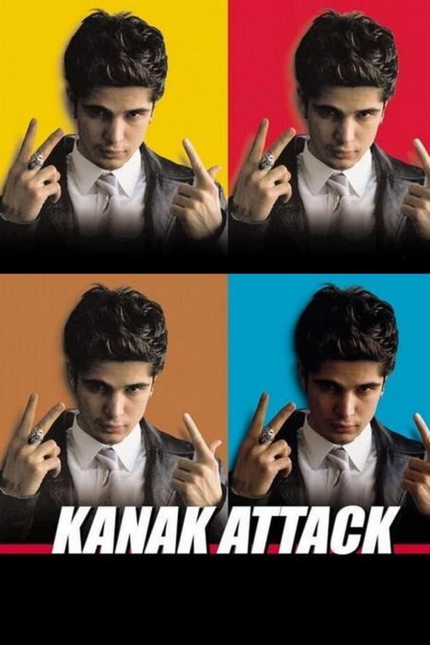 Das Filmplakat für „Kanak Attack“ zeigt einen jungen Mann mit einer Geste vor farbigem Hintergrund.