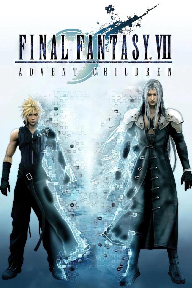 Das Cover von „Final Fantasy VII: Advent Children“ zeigt Cloud und Sephiroth.