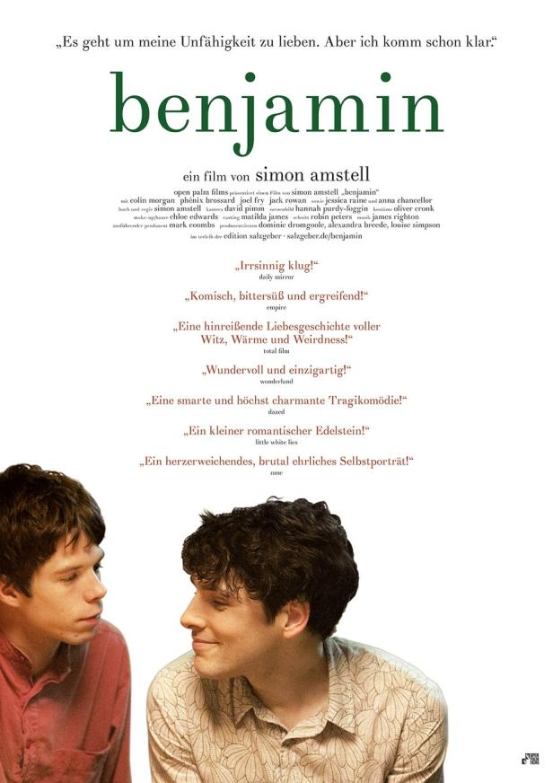 Das Filmplakat für „Benjamin“ zeigt zwei junge Männer im Profil.