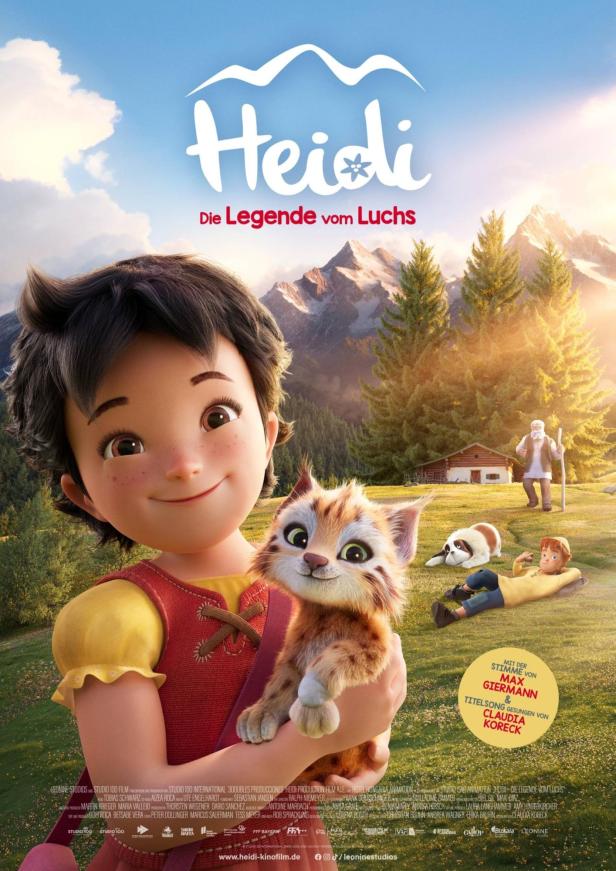 Das Filmplakat für „Heidi – Die Legende vom Luchs“ zeigt Heidi mit einem kleinen Luchs in den Armen.