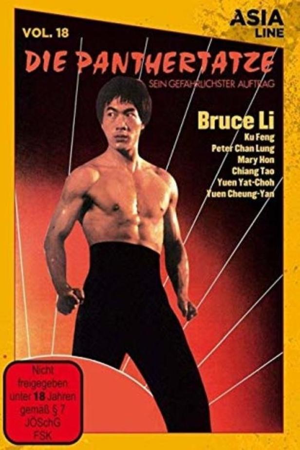 Das Cover von „Die Panthertatze“ mit Bruce Li in Kampfpose.