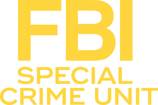Das gelbe Logo der FBI Special Crime Unit auf schwarzem Hintergrund.