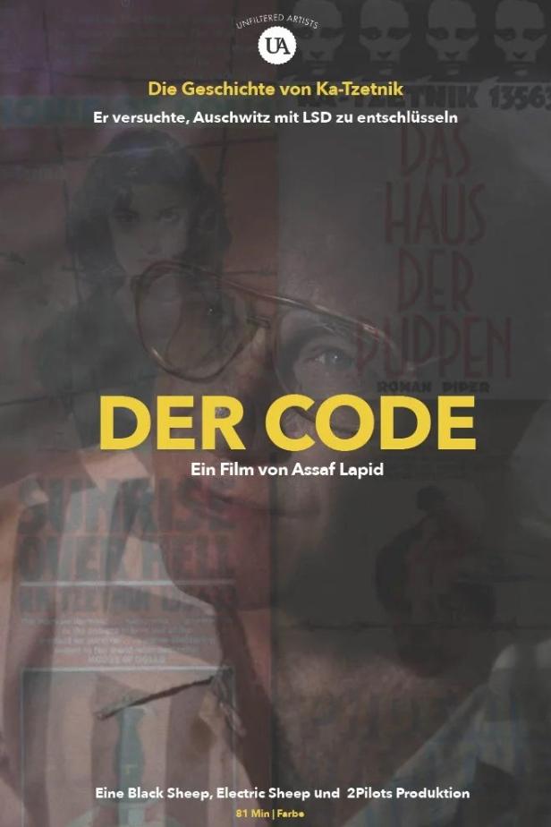 Das Filmplakat für „Der Code“ zeigt den Versuch, Auschwitz mit LSD zu entschlüsseln.