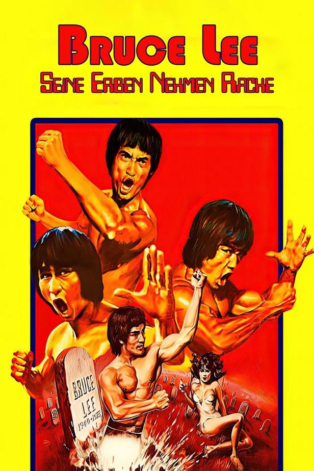 Das Filmplakat für „Bruce Lee – Seine Erben nehmen Rache“ zeigt mehrere kämpfende Männer.