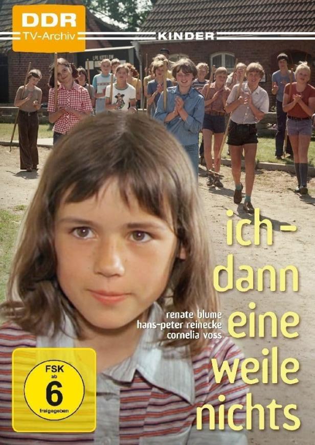 Das Cover des DDR-Films „Ich – dann eine Weile nichts“ mit Renate Blume im Vordergrund.