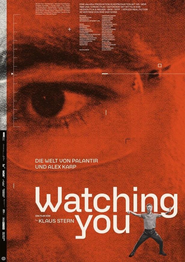 Das Filmplakat für „Watching You“ zeigt ein Auge und den Schriftzug des Filmtitels.