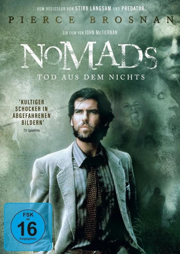 Das Filmplakat für „Nomads“ mit Pierce Brosnan in der Hauptrolle.