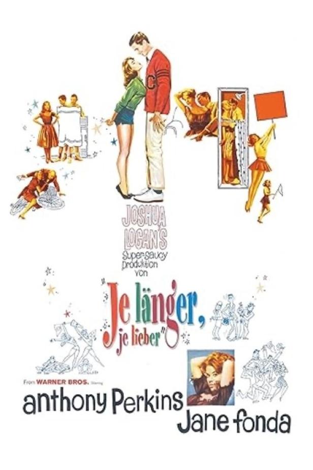 Das Filmplakat für „Je länger, je lieber“ mit Anthony Perkins und Jane Fonda.