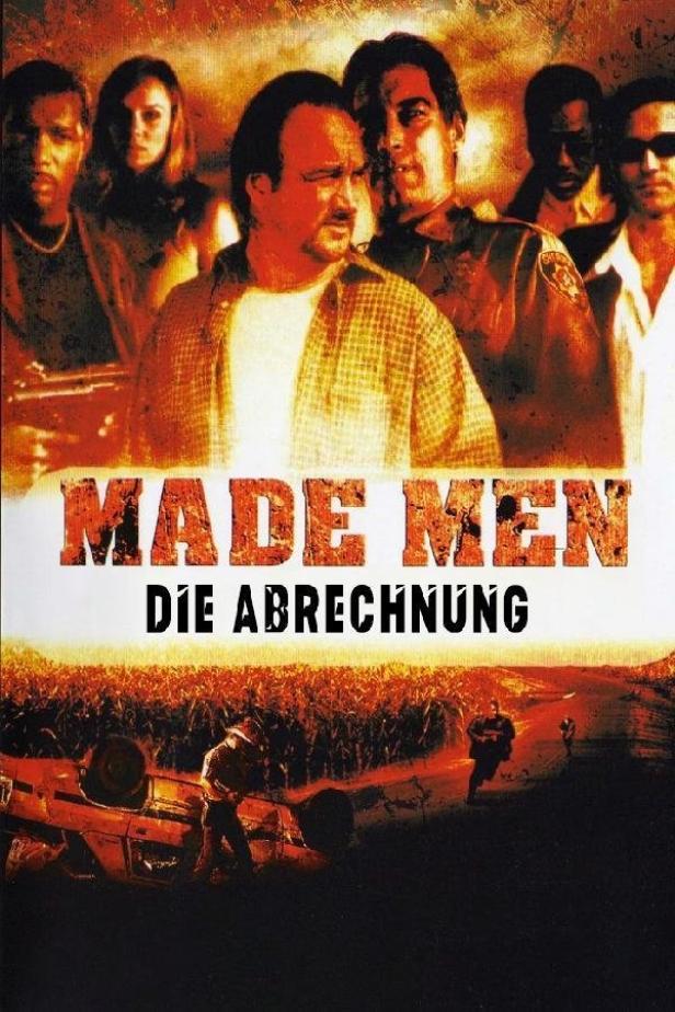 Das Filmplakat für „Made Men – Die Abrechnung“ zeigt eine Gruppe Männer vor einem Maisfeld.