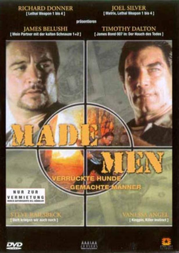 Das Filmplakat für „Made Men“ mit James Belushi und Timothy Dalton.