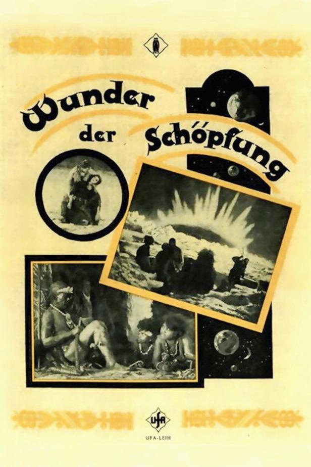 Plakat für den Film „Wunder der Schöpfung“ mit verschiedenen Szenen.