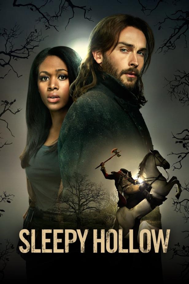 Das Filmplakat zu „Sleepy Hollow“ zeigt eine Frau, einen Mann und den kopflosen Reiter.