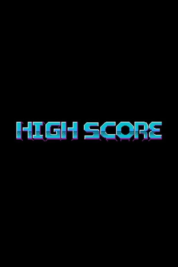 Der pixelige Schriftzug „High Score“ auf schwarzem Hintergrund.