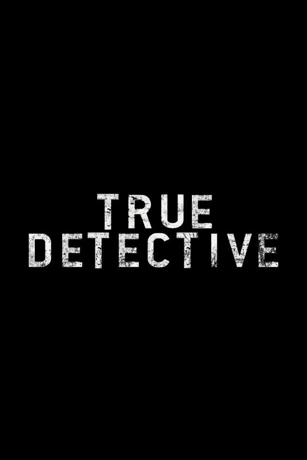 Das Logo der Fernsehserie „True Detective“ vor schwarzem Hintergrund.