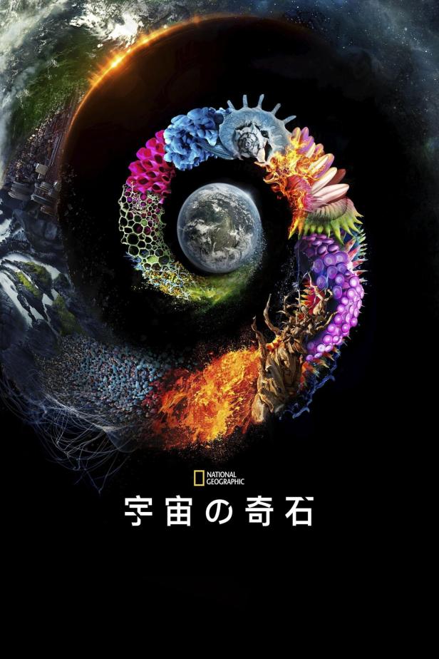 Eine spiralförmige Darstellung der Elemente der Erde, die um den Planeten kreisen.