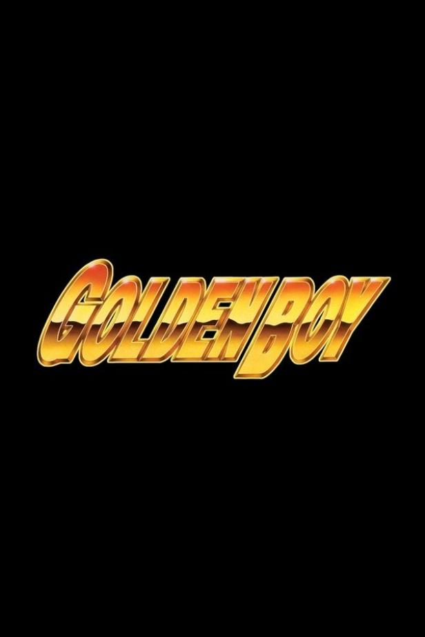Das goldfarbene Logo von „Golden Boy“ vor einem schwarzen Hintergrund.
