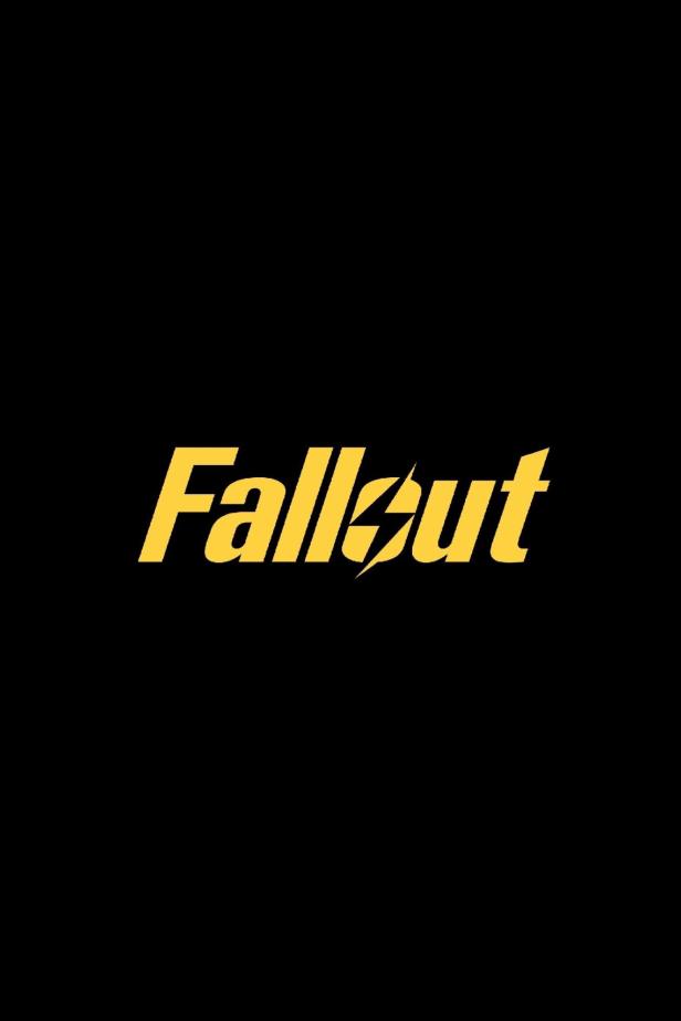 Das gelbe „Fallout“-Logo auf schwarzem Hintergrund.
