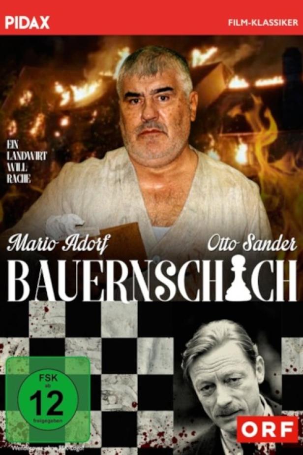 Das Filmplakat für „Bauernschach“ mit Mario Adorf und Otto Sander.