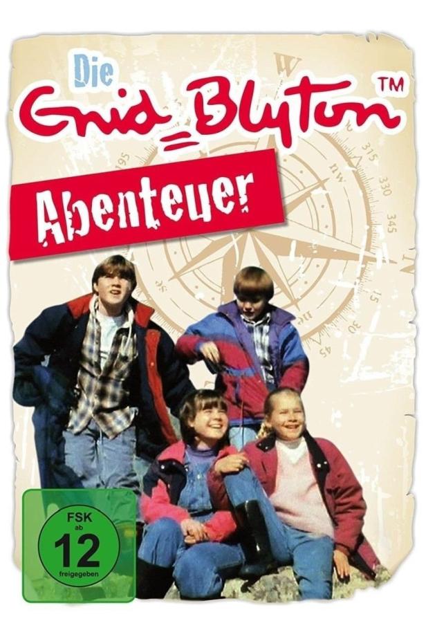 Das Cover von „Die Enid Blyton Abenteuer“ zeigt vier Kinder vor einem Kompass.