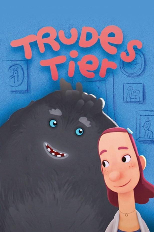 Das Filmplakat für „Trudes Tier“ zeigt ein Mädchen und ein großes, graues Monster.