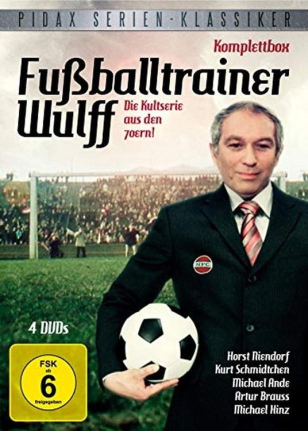 Cover der DVD-Komplettbox „Fußballtrainer Wulff“, eine Kultserie aus den 70ern.