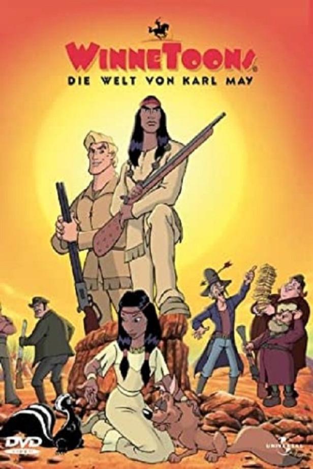Das Cover von „Winnetoons: Die Welt von Karl May“ zeigt Winnetou, Old Shatterhand und weitere Figuren.