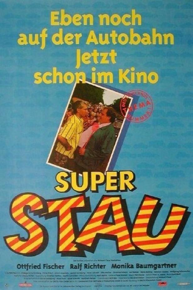 Das Filmplakat für „Superstau“ mit Ottfried Fischer, Ralf Richter und Monika Baumgartner.