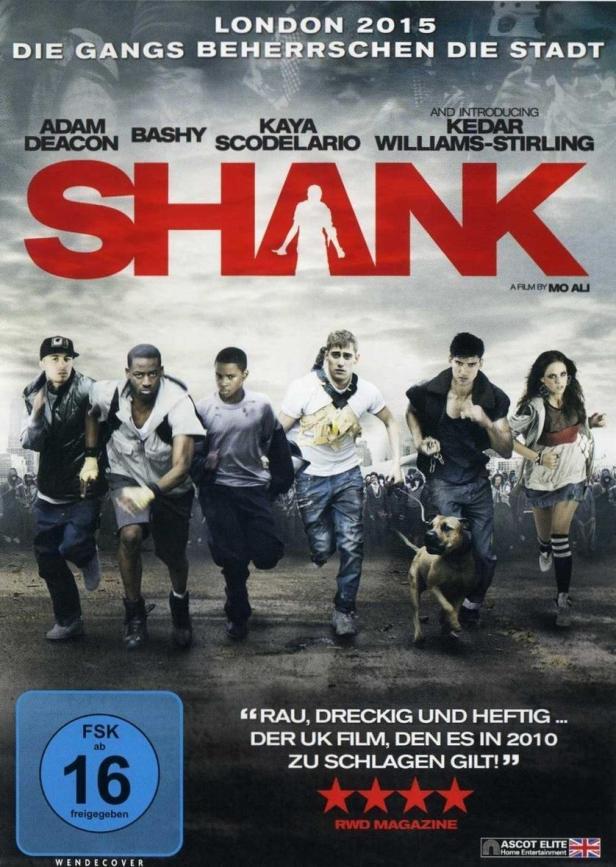 Das Filmplakat für „Shank“ zeigt eine Gruppe junger Leute, die in London rennen.