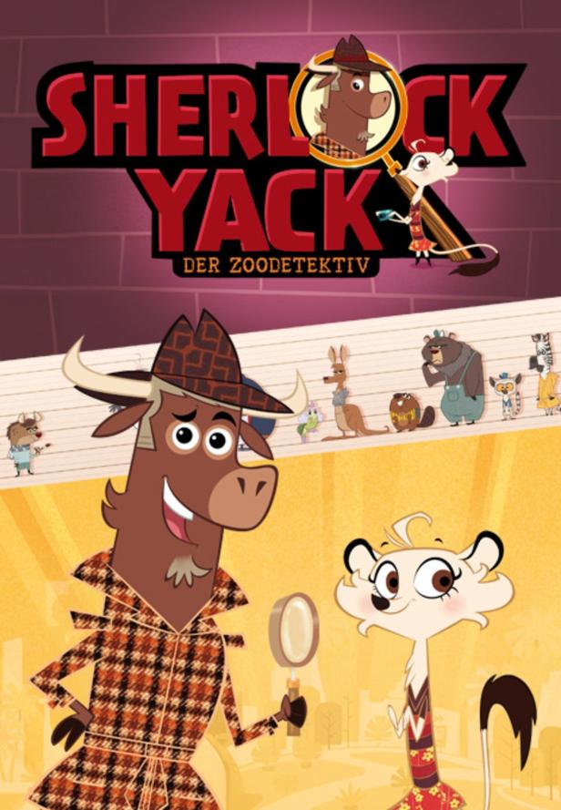 Das Poster für die Zeichentrickserie „Sherlock Yack – Der Zoodetektiv“.