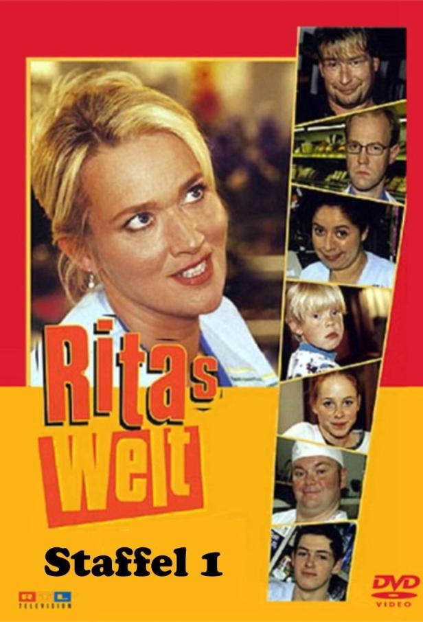 Das DVD-Cover der ersten Staffel von „Ritas Welt“ zeigt Rita und weitere Charaktere.