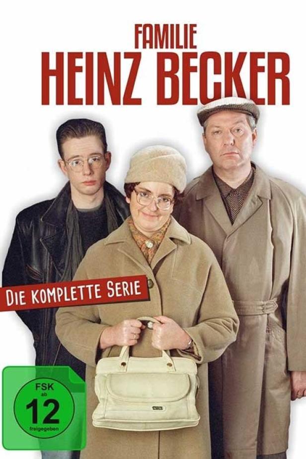Das Cover der kompletten Serie „Familie Heinz Becker“ mit den drei Hauptdarstellern.