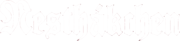 Schriftzug „Westhäkchen“ in einer gotischen Schriftart.