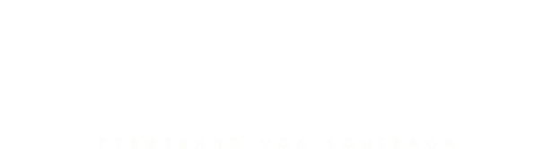 Das Wort „Glauben“ und der Name Ferdinand von Schirach in weißer Schrift auf schwarzem Hintergrund.