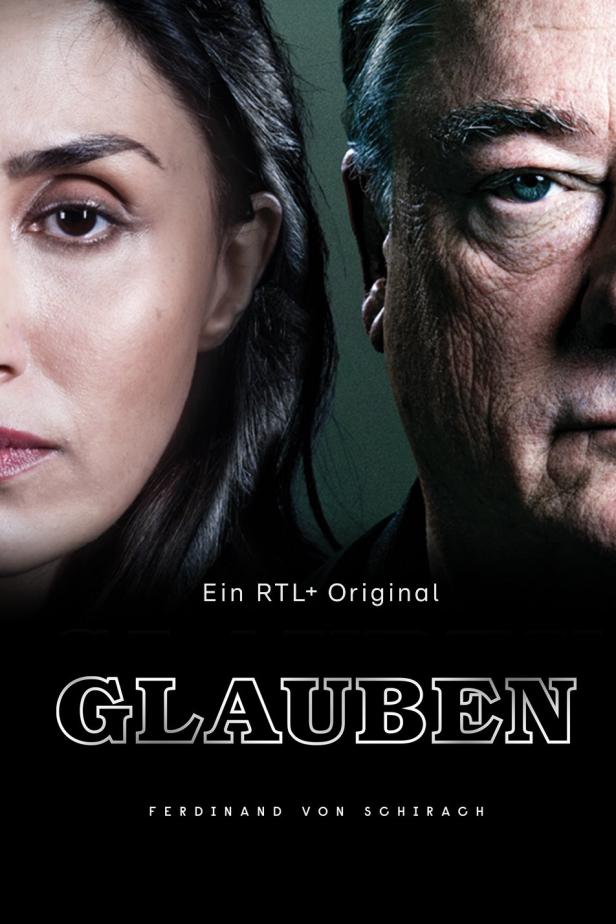 Das Filmplakat zu „Glauben“ mit den Porträts einer Frau und eines Mannes.