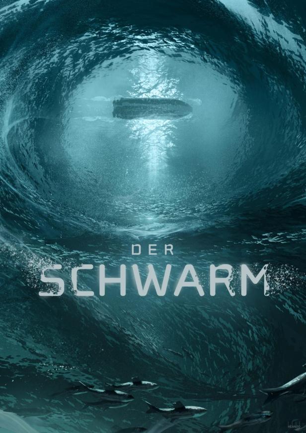 Ein Unterseeboot unter Wasser, wie auf dem Cover von „Der Schwarm“.